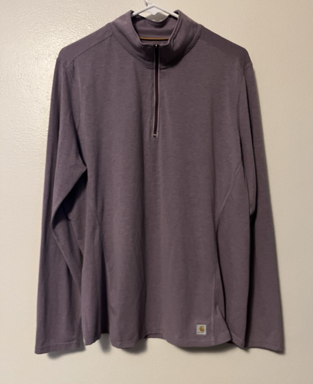 Carhartt Force 1/4 Zip Long Sleeve Shirt Womens Size XL 16-18 Purple Mock Neck